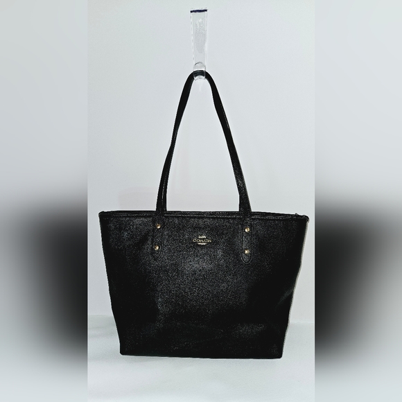 Coach black leather tote handbag main image 0